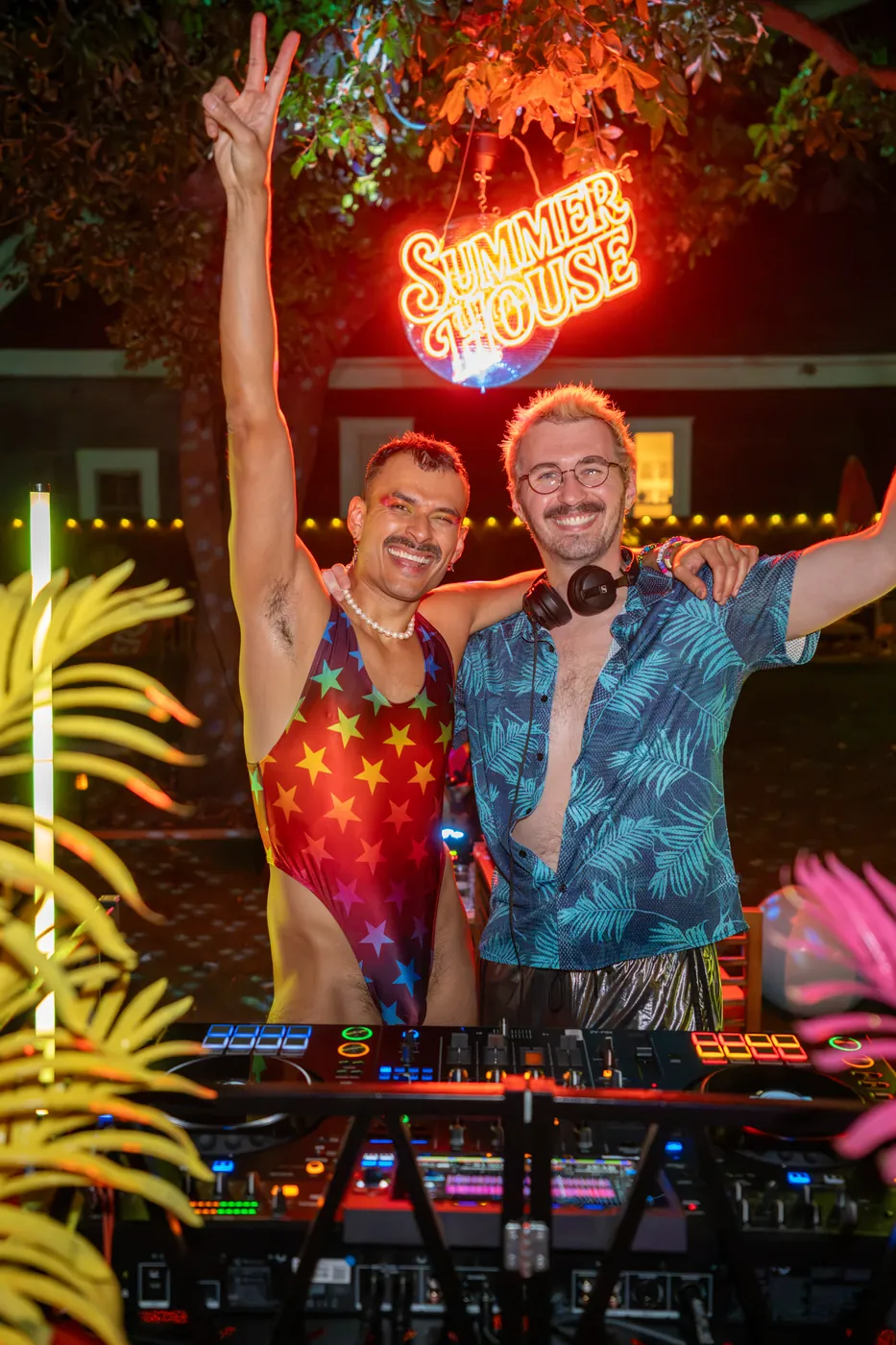 DJ decks at night at Summer House