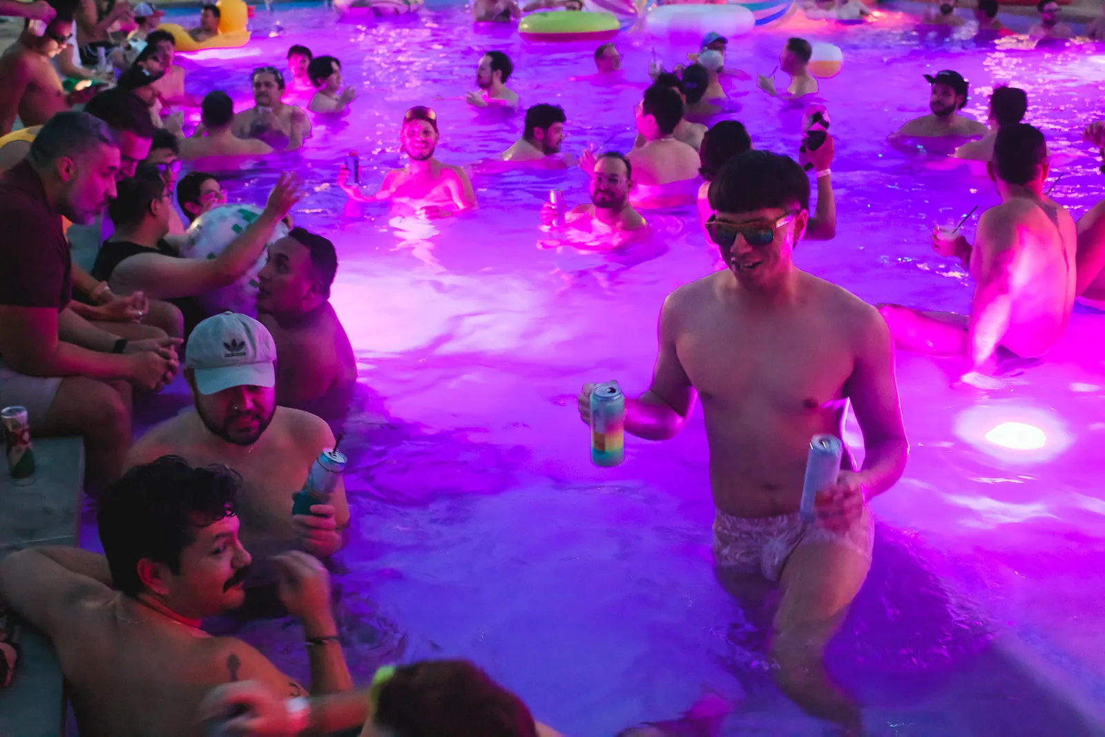The pool at night at Summer House in Dallas
